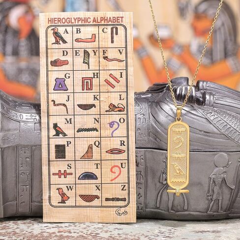 قلادة اسم قلادة Cartouche المخصصة ، مجوهرات مصر الهيروغليفية من HSTUDIO (XS ، 925K STERLING SIVAL) (S ، 925K Sterling Silver) in Saudi Arabia