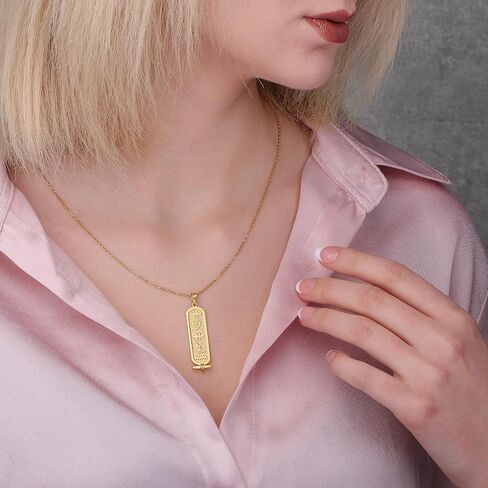 قلادة اسم قلادة Cartouche المخصصة ، مجوهرات مصر الهيروغليفية من HSTUDIO (XS ، 925K STERLING SIVAL) (S ، 925K Sterling Silver) in Saudi Arabia