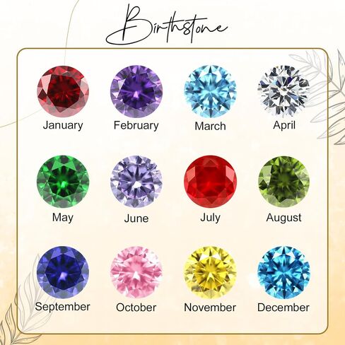 Custom Name Necklace with 12 Month Birthstone,Personalized 18K Gold Plated Name Plate Necklaces Customized Pendant Necklace Christmas Birthday Gifts For Women in Saudi Arabia