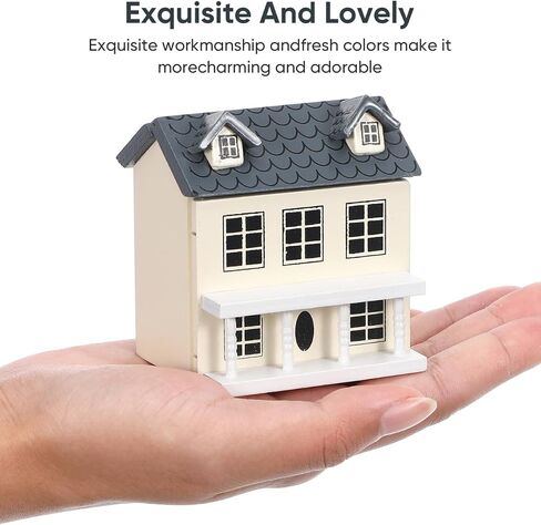 Garneck Miniature Dollhouse Light Yellow Tiny Wooden House Model للأطفال منزل الحرف الزخرفية للملحقات الحرف المناظر الطبيعية الصغيرة in Kuwait