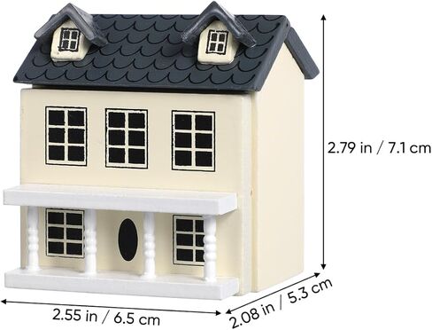 Garneck Miniature Dollhouse Light Yellow Tiny Wooden House Model للأطفال منزل الحرف الزخرفية للملحقات الحرف المناظر الطبيعية الصغيرة in Kuwait
