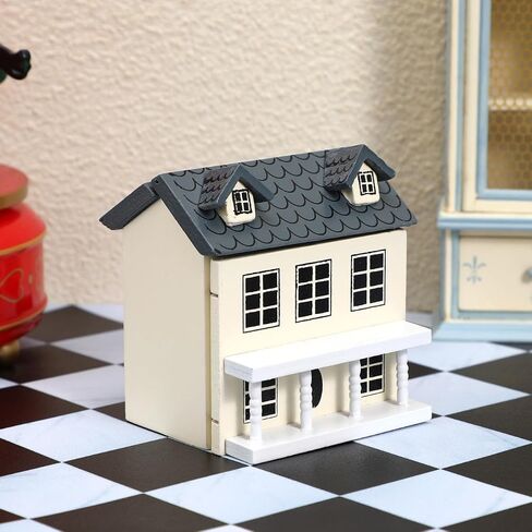 Garneck Miniature Dollhouse Light Yellow Tiny Wooden House Model للأطفال منزل الحرف الزخرفية للملحقات الحرف المناظر الطبيعية الصغيرة in Kuwait