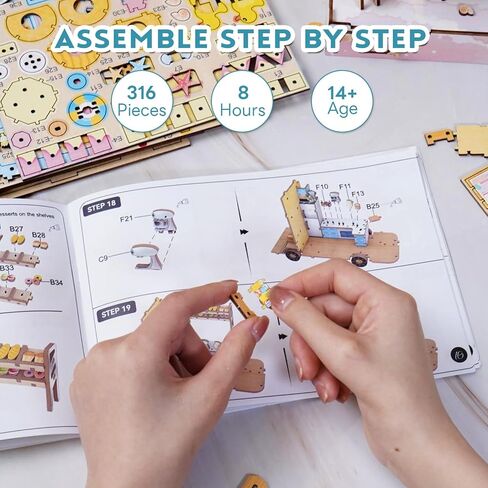 DIY Miniature House Kit (Sweet Dessert Truck) Tiny Dollhouse Kits for Adults to Build, Mini Model Kits with LED&Music Box, Wooden Adults Crafts Puzzles, Birthday Gifts for Family Friends in Kuwait
