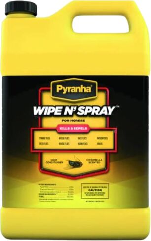 Pyranha Fly Spray, Fly Spray, Fly Spray for Horses, Pyranha Zero-Bite, Pyranha Wipe and Spray, Pyranha Nulli-Fly (Pyranha Wipe & Spray Oil Base, 32oz) in Saudi Arabia