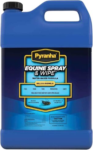 Pyranha Fly Spray, Fly Spray, Fly Spray for Horses, Pyranha Zero-Bite, Pyranha Wipe and Spray, Pyranha Nulli-Fly (Pyranha Wipe & Spray Oil Base, 32oz) in Saudi Arabia
