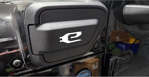 Vinyl decal for charging door inset (fits 2021-2024 Jeep 4xe Models) (4xe Blue) in Saudi Arabia