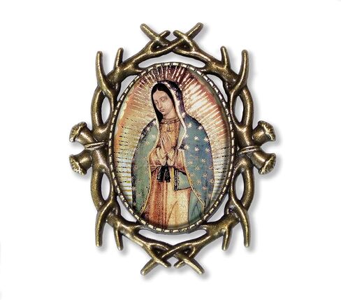 Our Lady of Guadalupe Religious Spiritual Christianity Handmade Oval Glass Thorn BROOCH or pin Jewelry in Saudi Arabia