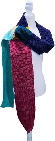 Women Winter Winter Crochet Darf Dark Darf ، و Andy Women Made من الأكريليك ، ناعمة مثل الكشمير ، المصنوعة يدويًا (مسحوق الأزرق والأبيض ، كبير) in Saudi Arabia