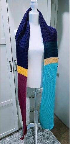 Women Winter Winter Crochet Darf Dark Darf ، و Andy Women Made من الأكريليك ، ناعمة مثل الكشمير ، المصنوعة يدويًا (مسحوق الأزرق والأبيض ، كبير) in Saudi Arabia
