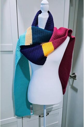 Women Winter Winter Crochet Darf Dark Darf ، و Andy Women Made من الأكريليك ، ناعمة مثل الكشمير ، المصنوعة يدويًا (مسحوق الأزرق والأبيض ، كبير) in Saudi Arabia