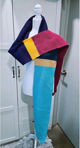 Women Winter Winter Crochet Darf Dark Darf ، و Andy Women Made من الأكريليك ، ناعمة مثل الكشمير ، المصنوعة يدويًا (مسحوق الأزرق والأبيض ، كبير) in Saudi Arabia