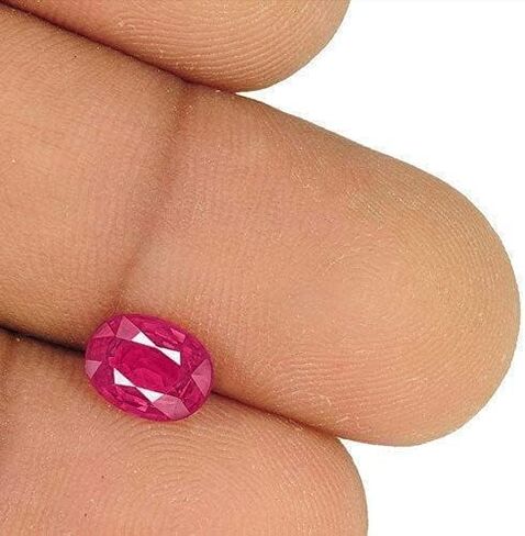 DINJEWEL Natural Ruby/Manik July Birthstone Loose Gemstone with Lab Certificate 4.00 in Kuwait