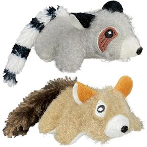 Lemur and Squirrel Cat Plush Set – 2 Piece Soft Cat Toys, Squirrel and Lemur Toy. (Pack of 2)