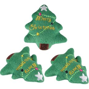 3pcs Plush Christmas Tree Cat Interactive Toy Chew Toys for Cats Kittens Adorable Design for Holiday Playtime for Pet Enrichment