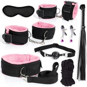 Eight Piece Set of Nylon Pink Adjustable Multifunctional Accessories, Soft Elastic Band for Indoor Equipment, with Braids