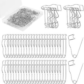 100pcs Curved Safety Pins, Quilting Basting Pins S-Shaped Fasteners Silver Bent Sewing Pin for Quilting Knitting Crafting Sewing Projects (1 Inch/26mm)