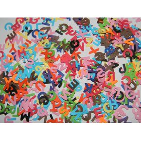 500 mixed color Mini alphabet die cuts hand punched confetti party supplies table decor