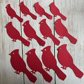 Cardinal cutouts Bird Confetti Red Cardinal party supplies Christmas Wedding Memorial Decorations Table scatter - Pick Size