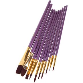 HBJWOV 10Pcs Artist Paint Brush Set Nylon Hair Watercolor Acrylic Oil Painting Brushes Drawing Art Supplie