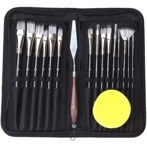 HBJWOV 15pcs Set Scriptliner Hook Line Drawing Paint Brush Wooden Paint Brushes Oil Painting Brush Gouache Acrylic Art Paint Brush