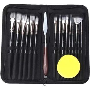 HBJWOV 15pcs Set Hook Line Drawing Paint Brush Wooden Paint Brushes Oil Painting Brush Gouache Acrylic Art Paint Brush