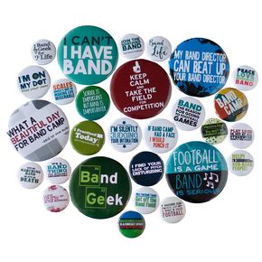 Marching Band and Music Pinback Buttons - Set of 28 - Handmade