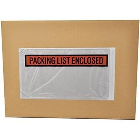PSBM Packing List Enclosed Shipping Envelope 5.5"x10" Panel Face Pouches Adhesive Bags Case of 1000