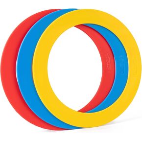 Juggling Rings Set of 3，Learn to Juggle with Juggling Rings for Beginners & Professionals，9.5" Diametert (Blue/Red/Yellow)