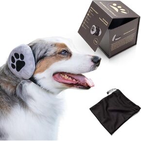 Dog Ear Muffs Noise Protection (29dB), Dog Noise Cancelling Ear Muffs, Anxiety Protection From Fireworks, Thunderstorms (Paw, L)