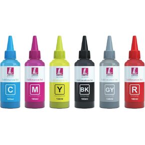 6×100ML Sublimation Ink for XP15000 XP 15000 XP-15000 Printer (Black, Cyan, Magenta, Yellow, Gray, Red)
