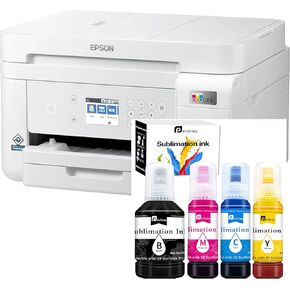 Pinckney Cartridge-Free Super-Tank Printer with Sublimation Ink for Sublimation Printing, Heat Transfers on T-Shirt, Paper Tray, AIO, ADF and Ethernet (Renewed)