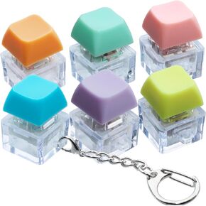 6 Pack Keyboard Fidget Toy, Keyboard Fidget Keychain Keyboard Decompression Button Finger Clicker Toys, Button Stress Relief Fidget Gifts for Adult to Relief Stress (Multicolor) in Kuwait