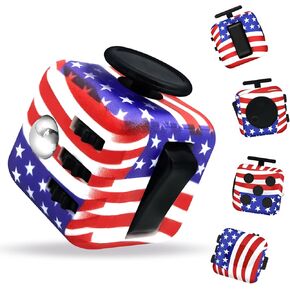 Fangool Fidget Toys Cube, Cube Fidget Toys Hand-Held for Adults, 6 Sided Cube Fidget Anxiety Relief Toys for Adults and Kids, Audible/Silent Cube Toys Fidget for ADD/ADHD/OCD