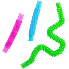 Small Solid Color Expanding Tube Fidget Toys 12 Pieces