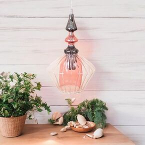 Ornamenta Handmade Blown Glass Pendant Light – Customizable Multicolor Hanging Lamp for Kitchen Island, Dining & Living Room Light – Adjustable Size, Dimmable, Modern Pendant Lighting, 6-12 Inches