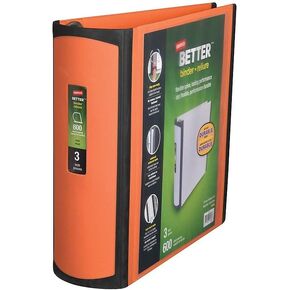 STAPLES 728073 Better View 3-Inch Slant D 3-Ring Binder Orange (16405)