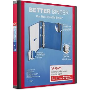 STAPLES 18370 Binders, Red