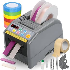 Automatic Ribbon Cutting Machine, Automatic Tape Dispenser,Tape Width 6-60mm,Length 5-999mm Double-Sided Tape, Adhesive Cutter with Manual & Auto Ideal for Business & Home.
