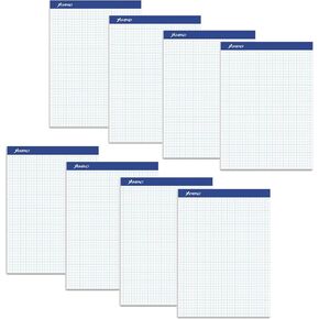 Ampad Evidence Quad Dual-Pad, Quadrille Rule, Letter Size (8.5 x 11.75), White, 100 Sheets per Pad, Pack of 8