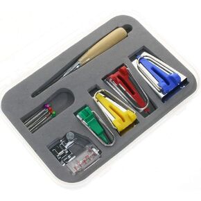 العلامة التجارية CKPSMS- #CY-BTM-S1 1SET 16PCS صانع الشريط التحيز القابل للانصهار خياطة خياطة خياطة أدوات أدوات القدمين Awl Binder (CY-BTM-S1)