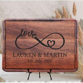 Personalized Engraved Cutting Board for Couples, Customize Gift Ideas for Valentine, Wedding, Anniversary, Engagement, Housewarming, Christmast Gifts for Family, Women, Man