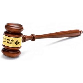 Executive Gift Shoppe | Masonic Wooden Judge's Gavel with Personalized Gold Band