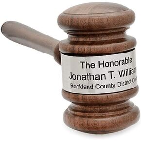 Executive Gift Shoppe | The Judge Personalized Wooden Gavel with Silver Band
