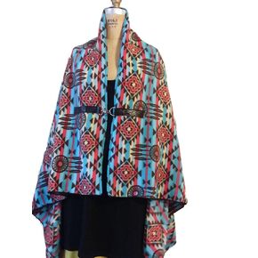 Native American Style Blanket Poncho Dreamcatcher Print