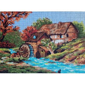 Needlepoint Painted Canvas Tapestry Gobelin - Landscape. 16"x20" 10198 by Collection D'Art