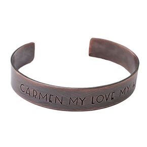 Personalized Rustic Copper Cuff Bracelet, Custom Message, Unisex Christmas Present for Him Her