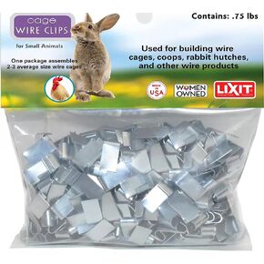 Lixit Metal Wire Cage Clips for Assembling and Repairing Rabbit Hutes and Homes. (.75 Pounds)