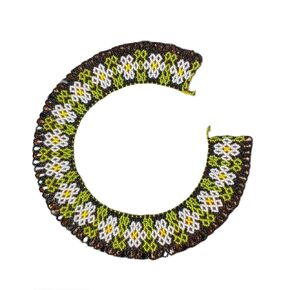 Ukrainian White Flower Beaded Necklace for Women Floral Collar Summer Bohemian ethnic Style Beadwork Seed Bead Necklace Gerdan Sylyanka Blossom Necklace Moms Birthday Gift