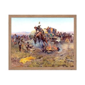 Monem Art Vintage Cowboy Poster - Retro A Bad Hoss Print - Wild West Art - Western Art - Horse Riding Art - Gift for Men & Women - Decor for Dorm, Living Room or Bedroom, 11x14 Beige Framed