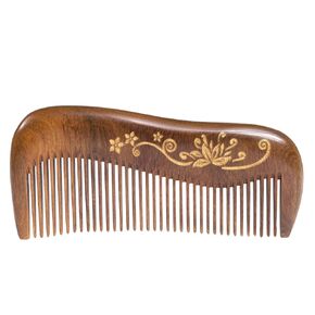 Wooden Hair Comb - Fine Tooth Wood Comb for Women - No Static Natural Detangling Sandalwood Comb
